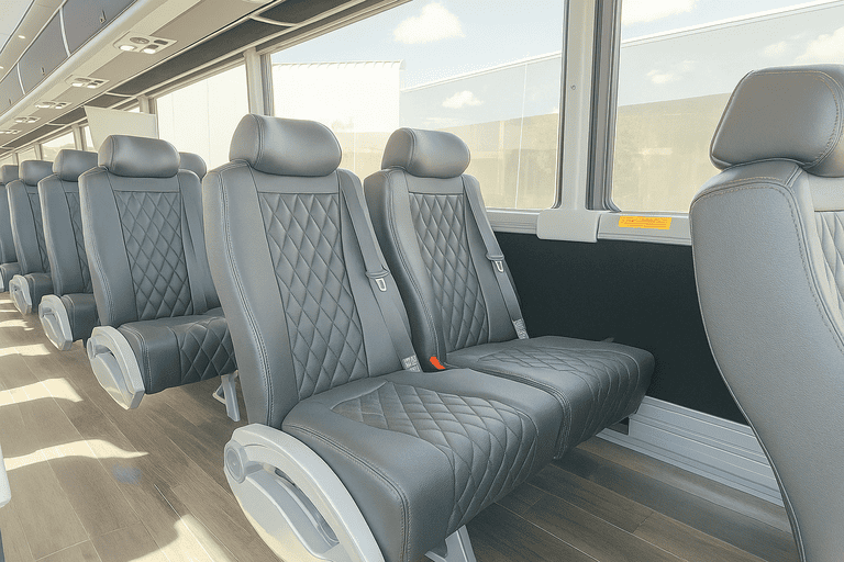 interior of West Sacramento Charter Bus charter bus