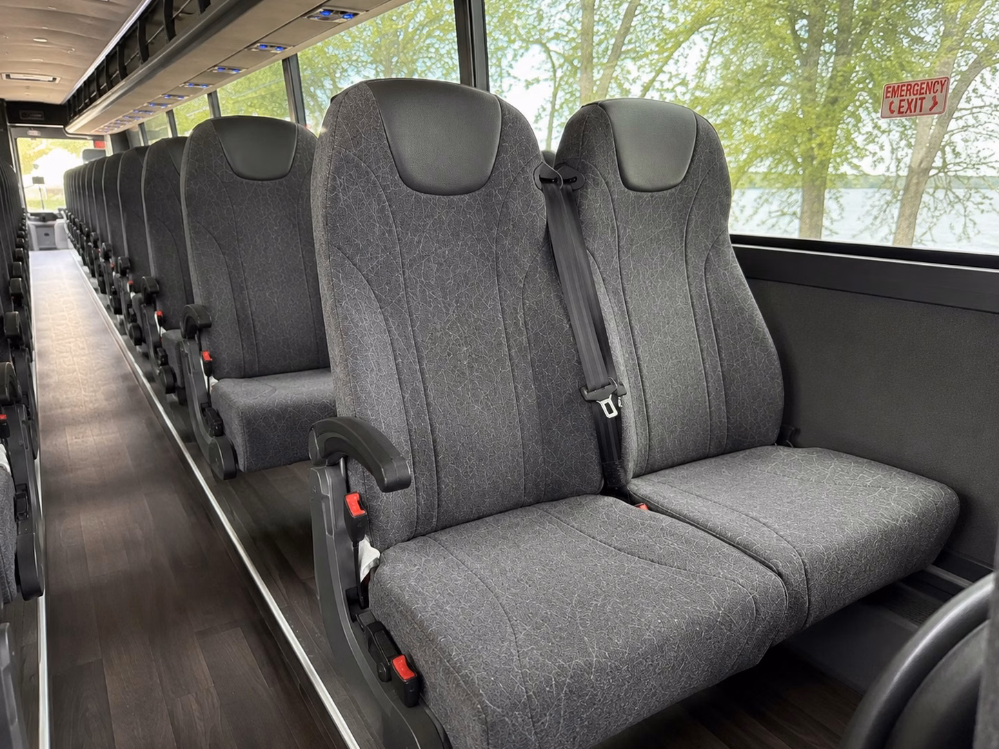 56 passenger charter bus interior